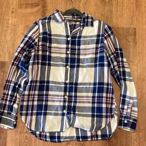 Old Navy Blue and Pink Plaid Casual Shirt